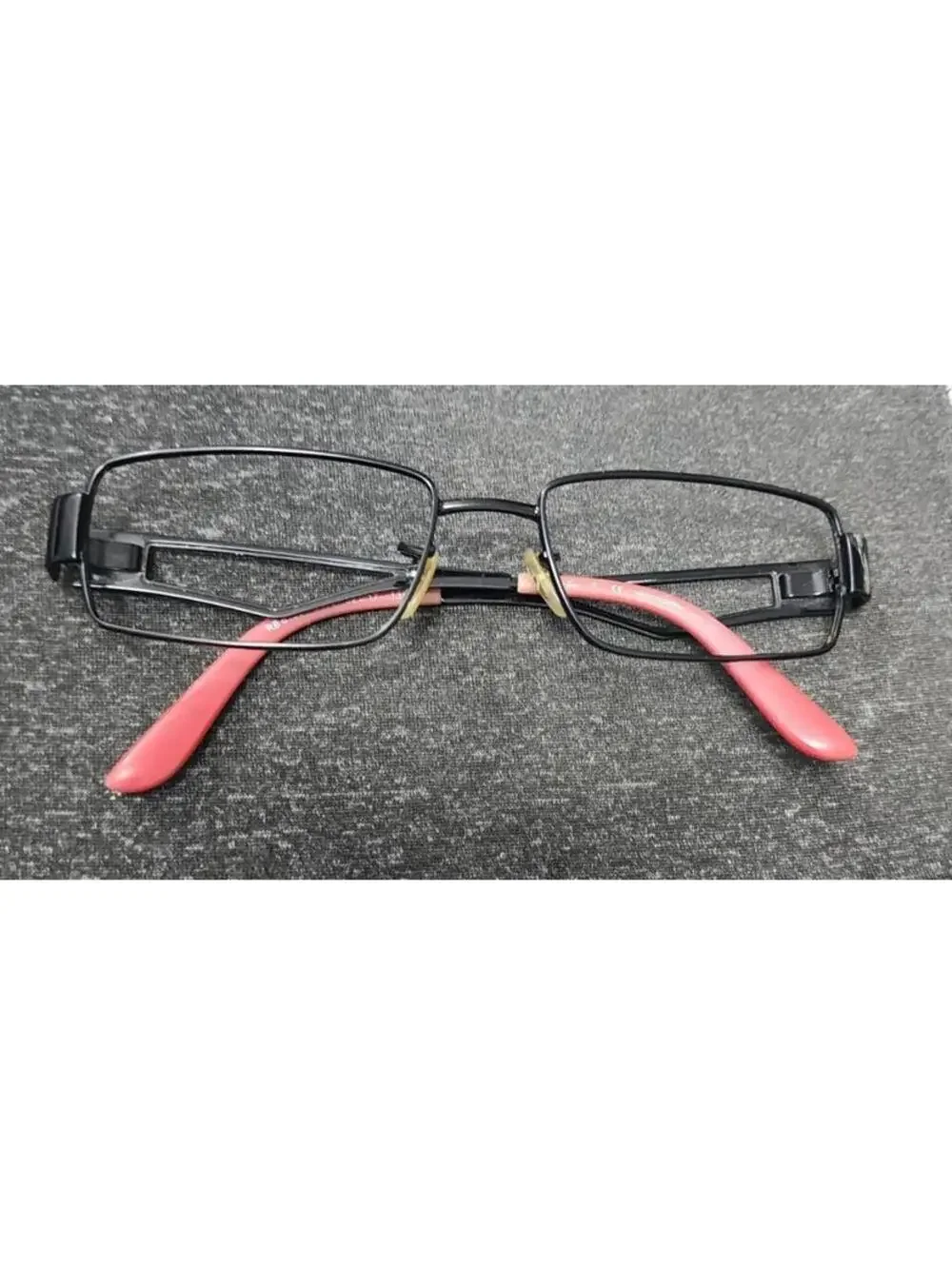 Ray Ban RB6166 2509 Black Metal Red Rectangle Eyeglasses 52-17 135